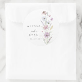 Adesivo Casamento de Flores Silvestres Pastel Vintage