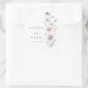 Adesivo Casamento de Flores Silvestres Pastel Vintage