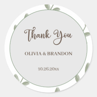 Adesivo Casamento de Folhagem de Cor de Água Minimalista