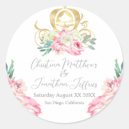 Adesivo Casamento de folhosas de carruagem e de cor rosa