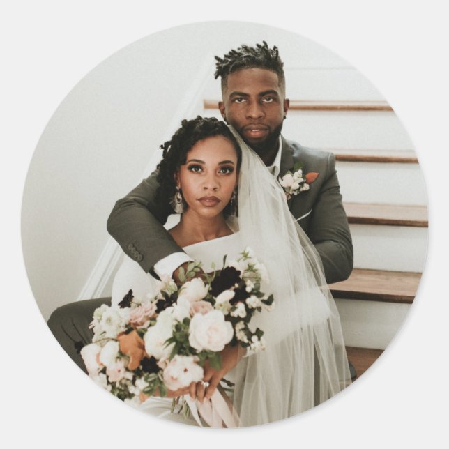 Adesivo Casamento de Fotografias do Casal Moderno Noivo (Frente)