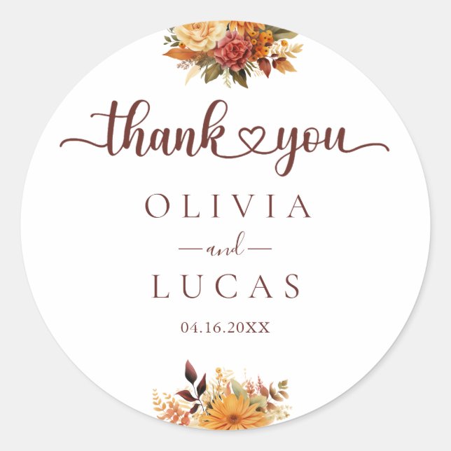 Adesivo Casamento de Frame Laranja Elegante (Frente)