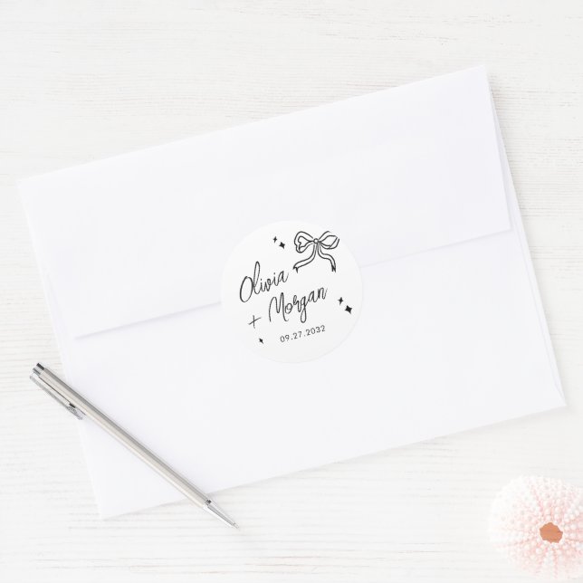 Adesivo Casamento de Friso de Script de Trendy Doodle (Envelope)