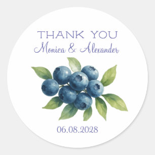 Adesivo Casamento de Frutas Blueberry Blueberry Obrigado