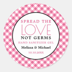 Adesivo Casamento De Gingham Rosa De Mão Sanitizer