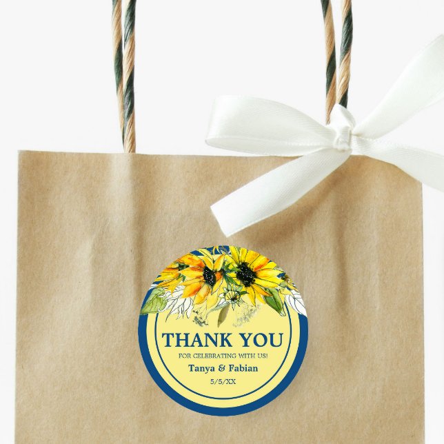 Adesivo Casamento de Girassol Azul (Criador carregado)