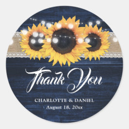 Adesivo Casamento de Girassol de Renda de Sarjapilhé Azul 