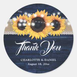 Adesivo Casamento de Girassol de Renda de Sarjapilhé Azul 