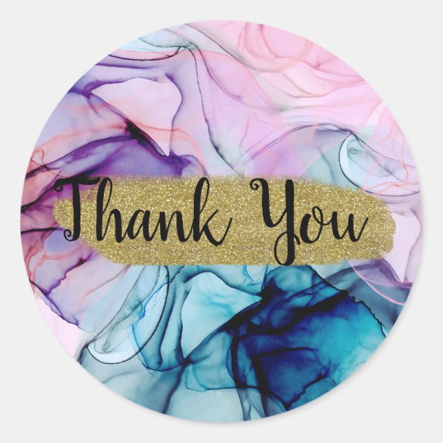 Adesivo Casamento de Glamor com Púrpura Rosa-Rosa-Teal (Frente)