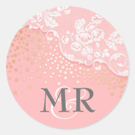 Adesivo Casamento de Glamor Cor-de-Rosa de Confetti Glitz 