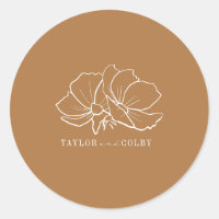 Casamento de Goldenrod com Flores de Arte de Linha