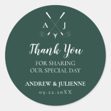 Casamento de Golfe do Monograma Moderno Emerald Gr