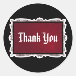 Adesivo Casamento de Gótico Vermelho e Negro Obrigado, Sti