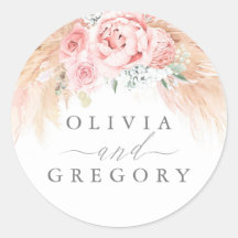 Casamento De Grama De Pampas Flóridas Blush Pink