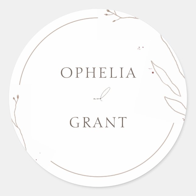 Adesivo Casamento De Grama Selvagem Simples Obrigado Pinhe (Frente)