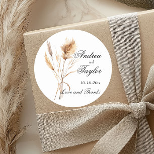 Adesivo Casamento de Grass de Pampas Elegante