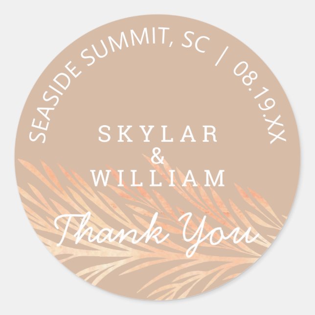 Adesivo Casamento de Grass Neutral Tostado de Amêndoa (Frente)