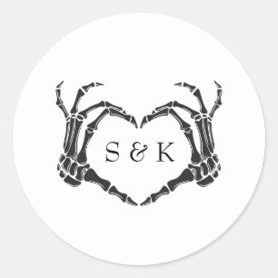 Adesivo Casamento de Halloween do Esqueleto Romântico Góti