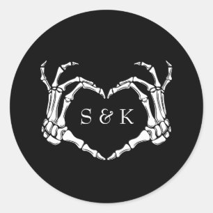 Adesivo Casamento de Halloween do Esqueleto Romântico Góti