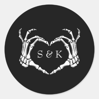 Adesivo Casamento de Halloween do Esqueleto Romântico Góti