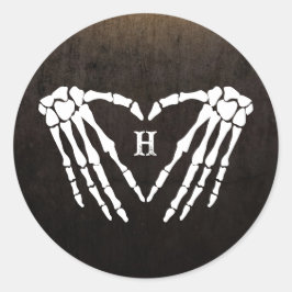 Adesivo Casamento de Halloween do Gótico do Coração de Esq
