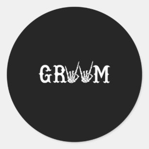 Adesivo Casamento de Halloween Noiva Groom Skeleton até a