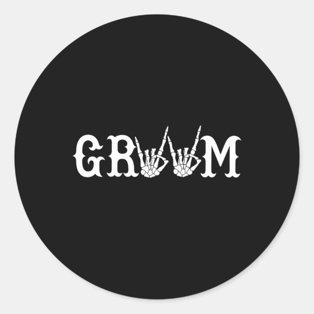 Adesivo Casamento de Halloween Noiva Groom Skeleton até a  (Frente)