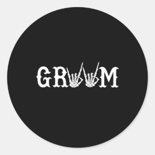 Adesivo Casamento de Halloween Noiva Groom Skeleton até a