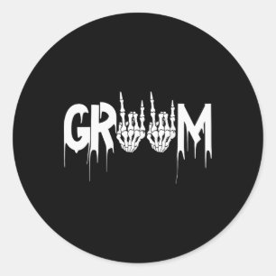Adesivo Casamento de Halloween Noiva Groom Skeleton até a