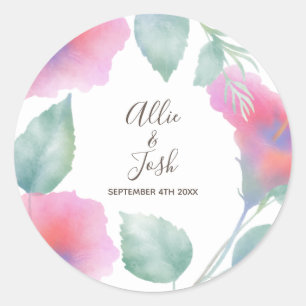 Adesivo Casamento de Hibisco em Aquarela em Maui