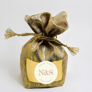 Adesivo Casamento de Iniciais de Negrito Minimalista e Ele