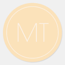 Adesivo Casamento de Iniciais Tonais de Champanhe Moderno