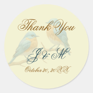 Adesivo Casamento de Ivory Pastel Lovebird Romântico Blueb