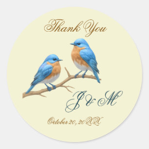 Adesivo Casamento de Ivory Pastel Lovebird Romântico Blueb