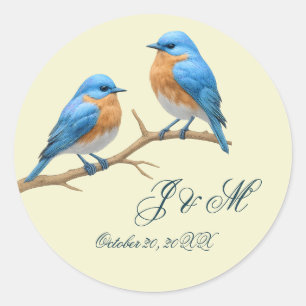 Adesivo Casamento de Ivory Pastel Lovebird Romântico Blueb