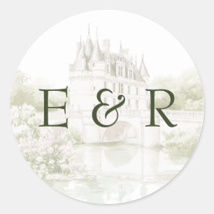 Adesivo Casamento de Jardim de Manor de Aquarela Elegante