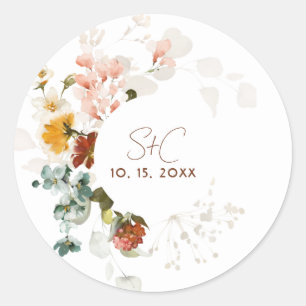 Adesivo Casamento de Jardim Floral de Flores Silvestres Bo