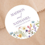 Adesivo Casamento de Jardins Florais de Flores Selvagens<br><div class="desc">Estes são os viciados do Partido de Casamento Floral de Flores Selvagens de Flores Selvagens.</div>