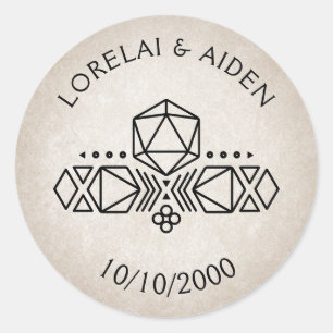Adesivo Casamento de Jogadores RPG D20