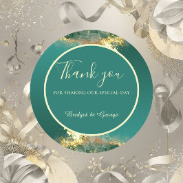 Adesivo Casamento de joias de ouro verde-esmeralda