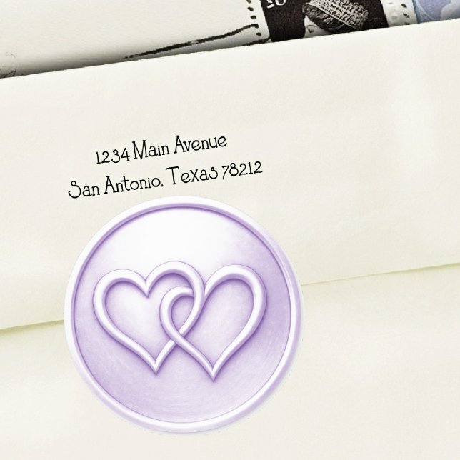Adesivo Casamento de Lavanda com Dois Corações Entrelaçado (Criador carregado)