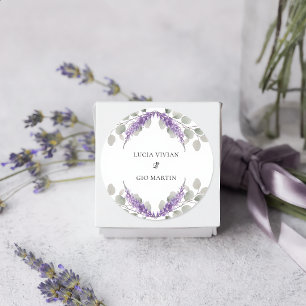 Adesivo Casamento de Lavanda Violeta com Greenery Eucalypt