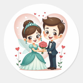Adesivo Casamento de Leite Mágica - Casal Chibi