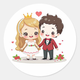 Adesivo Casamento de Letras Românticas - Arte de Chibi