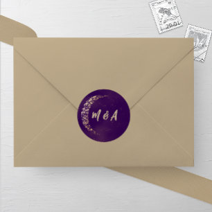 Adesivo Casamento de Lua e Lua Douradas e Roxas