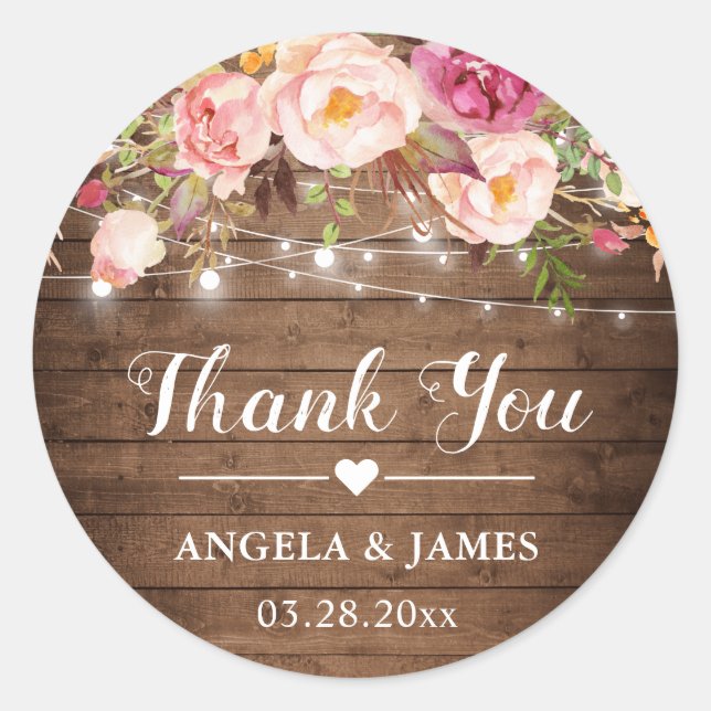 Adesivo Casamento De Luzes De Corda Flórida Rosa Russo Obr (Frente)