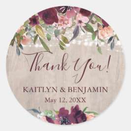 Adesivo Casamento de Luzes Florais Rustic Wood Boho