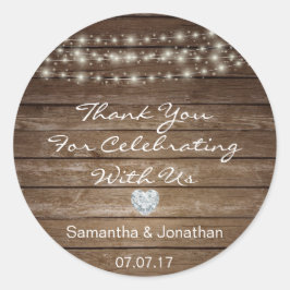 Adesivo Casamento de madeira com luzes russas personalizad