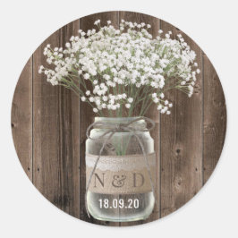 Adesivo Casamento de Madeira com respiração floral jar