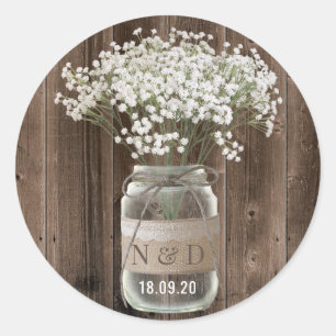 Adesivo Casamento de madeira do frasco floral da